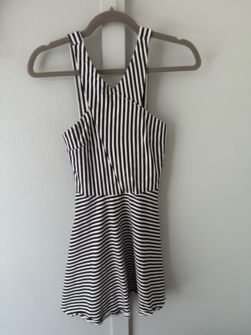 Hollister Black & White Striped Sleeveless Romper